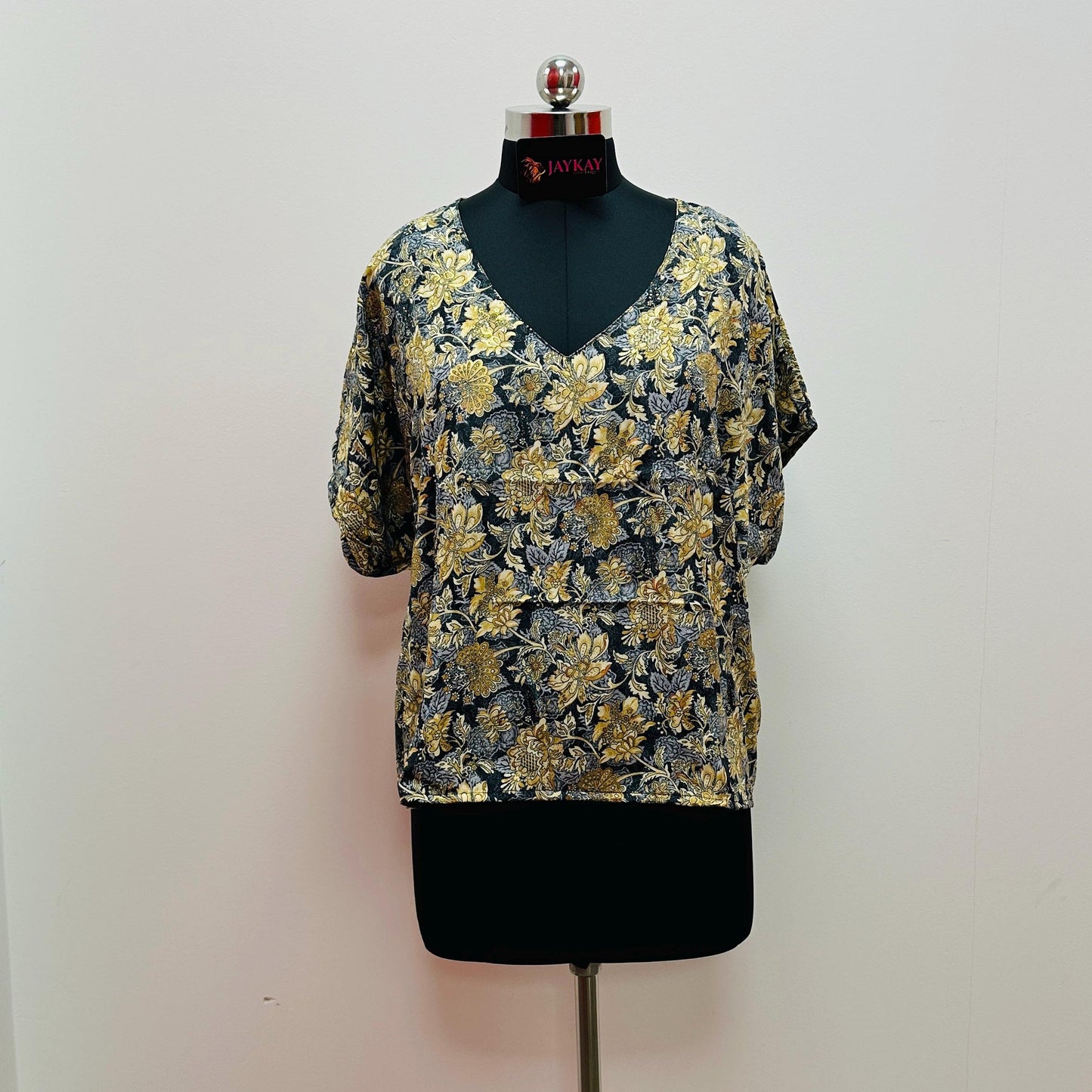 Loose Silk V Neck Top | Elegant Silk Blouse | Short Sleeve Silk Top | High Quality Womens Silk Clothing | Silk Short Sleeve Top |
