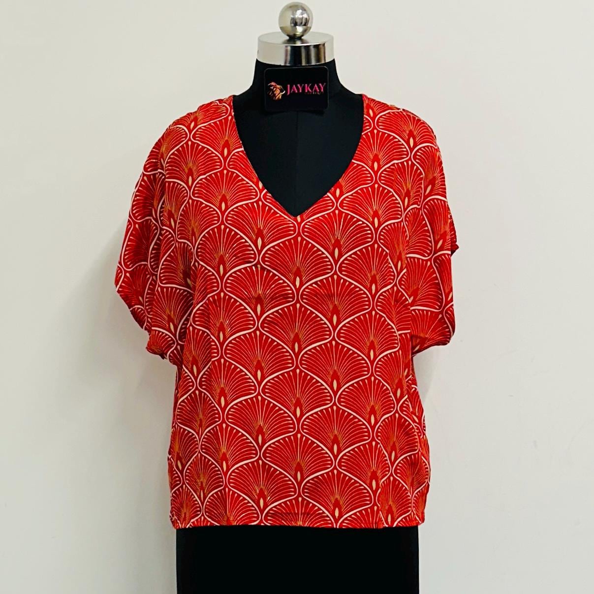 Loose Silk V Neck Top | Elegant Silk Blouse | Short Sleeve Silk Top | High Quality Womens Silk Clothing | Silk Short Sleeve Top |