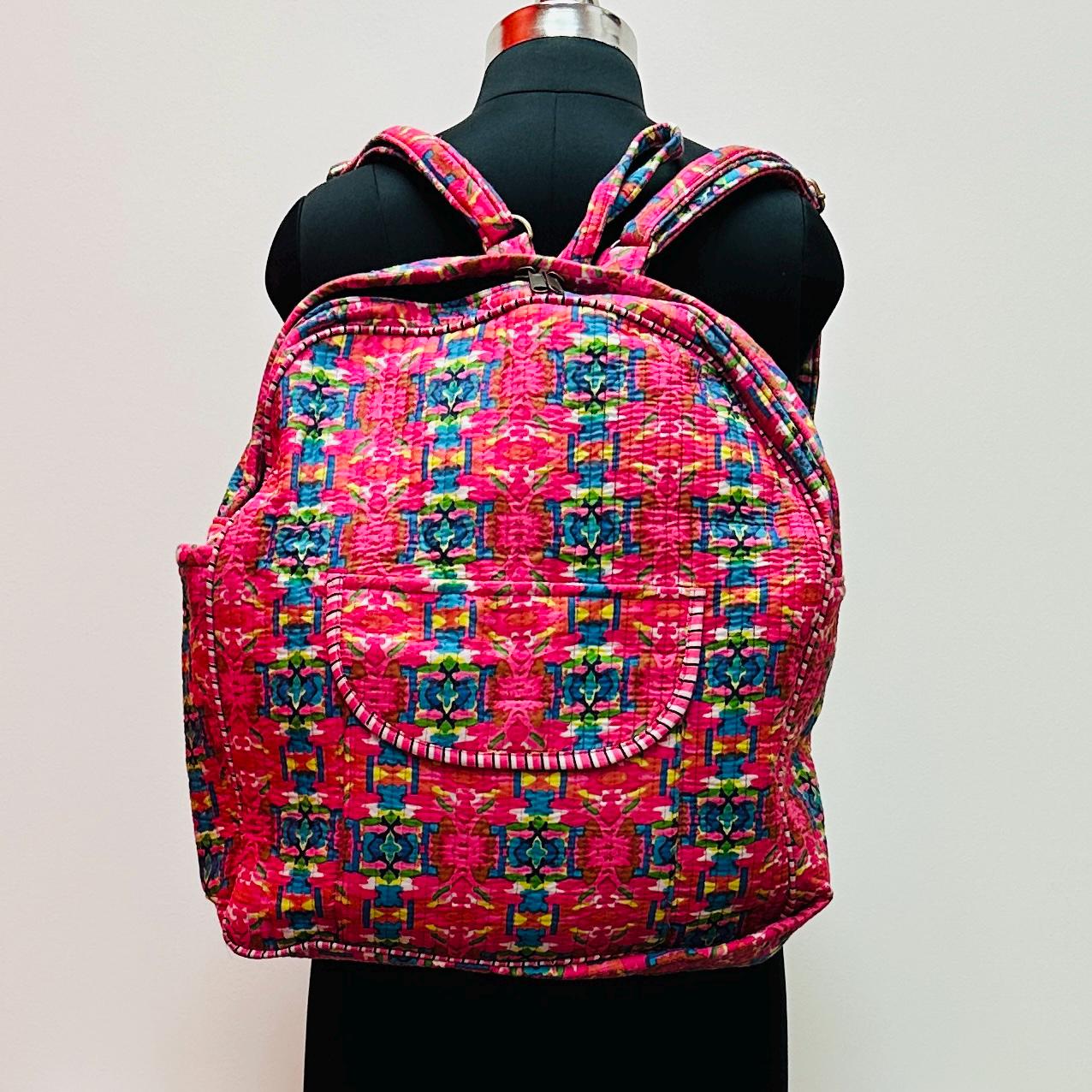 Quilted Cotton Backpack Tiger Print | Aztec Print Backpack | Lightweight Backpack | Baby Changing Bag Backpack | Schoolbag Backpack
