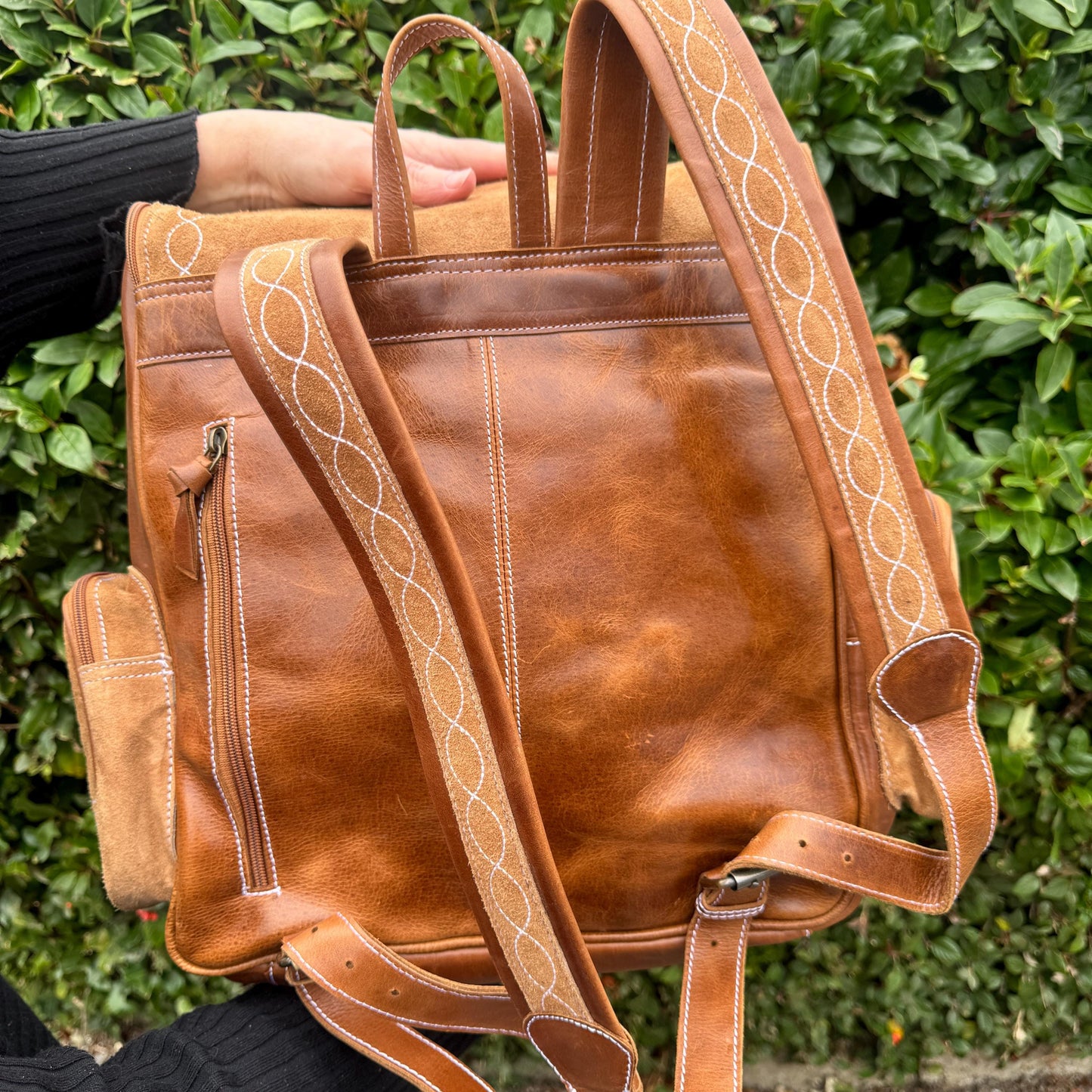 Large Leather Backpack | Leather Backpack for Women | Suede Backpack| Leather Laptop Backpack | Gift for Women | Gift for Her