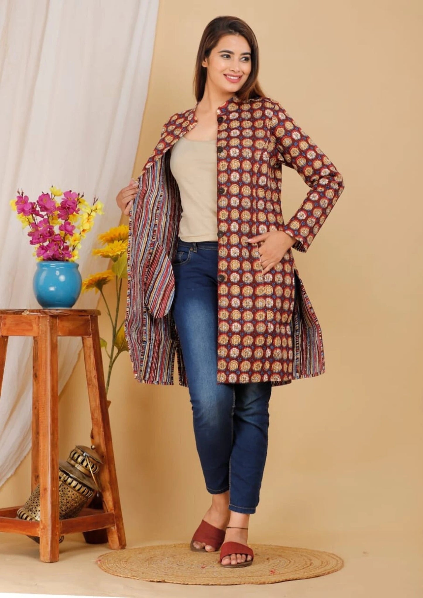 Stylish Reversible Quilted Jacket - JayKayBoutiqueOnline