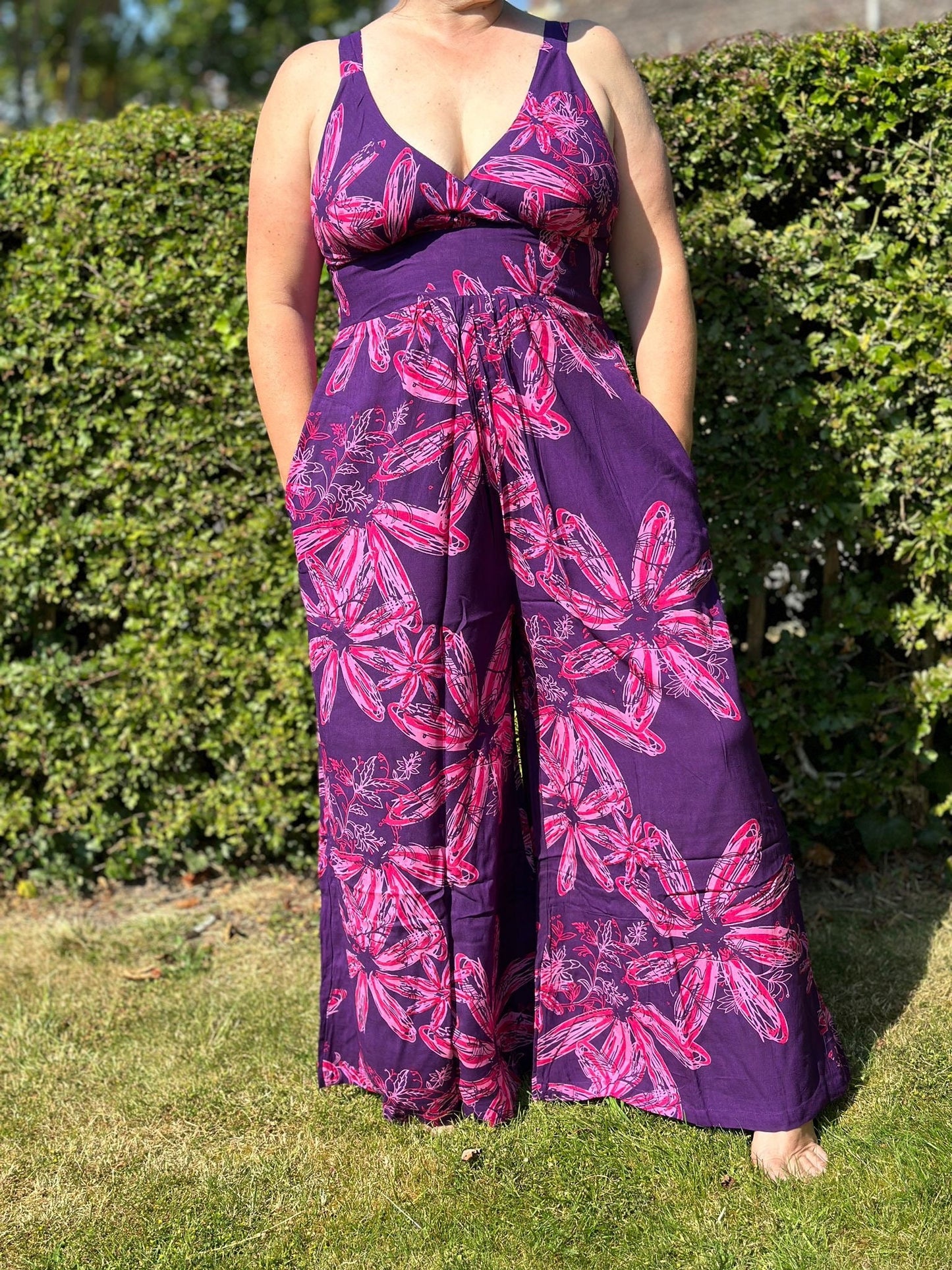 Jumpsuit Mono Wide Legged Jumpsuit with Flattering Stretch Waist (Sizes 6-14) - JayKayBoutiqueOnline