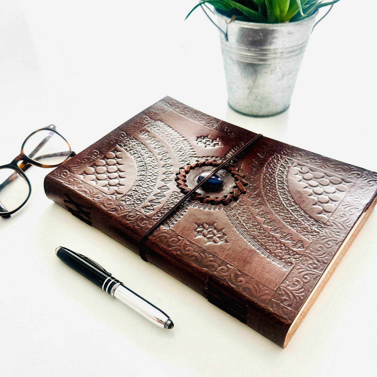Leather Journal Notebook with HandCrafted Paper - JayKayBoutiqueOnline