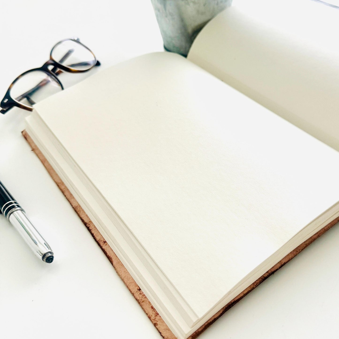 Leather Journal Notebook with HandCrafted Paper - JayKayBoutiqueOnline