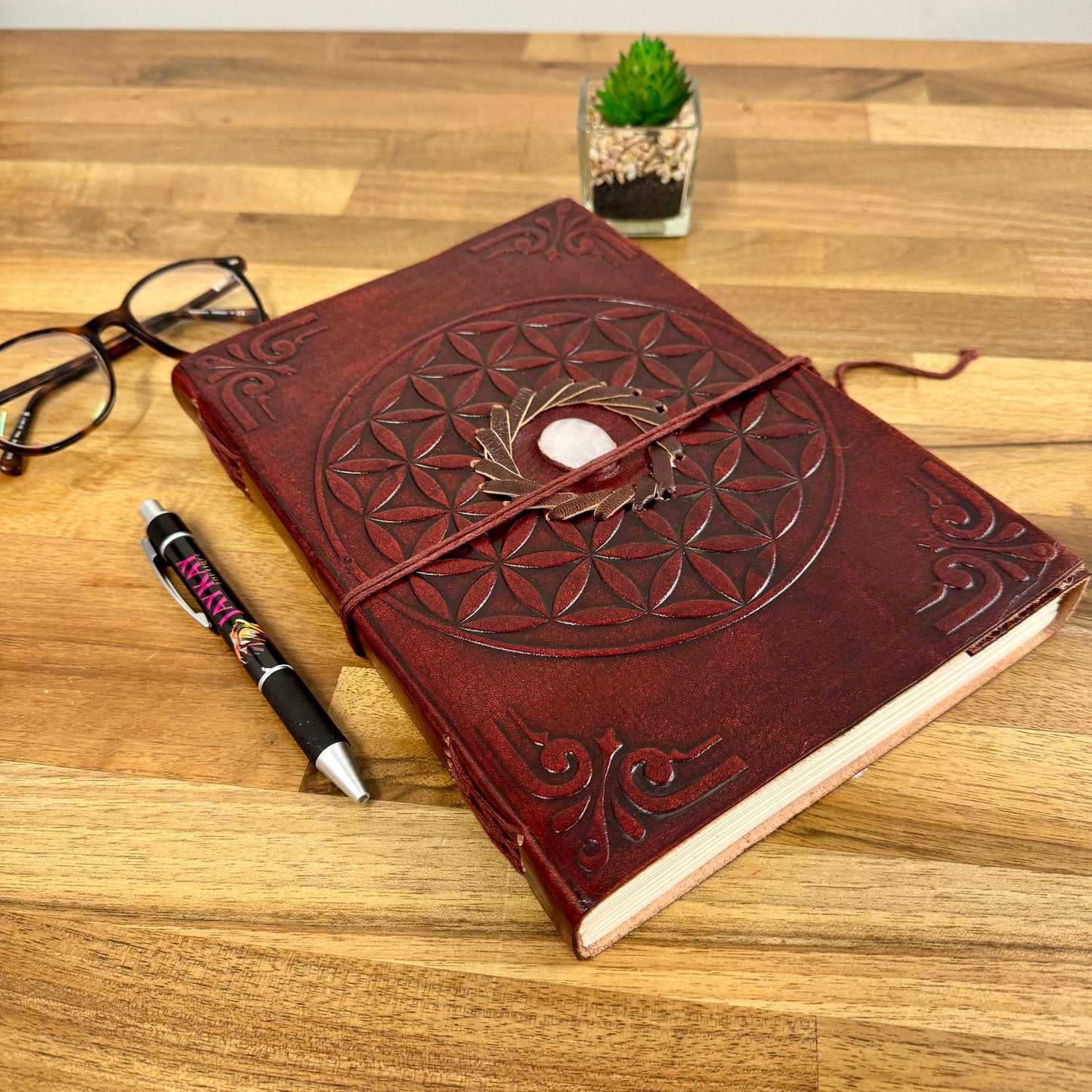 Leather Journal Notebook with HandCrafted Paper - JayKayBoutiqueOnline
