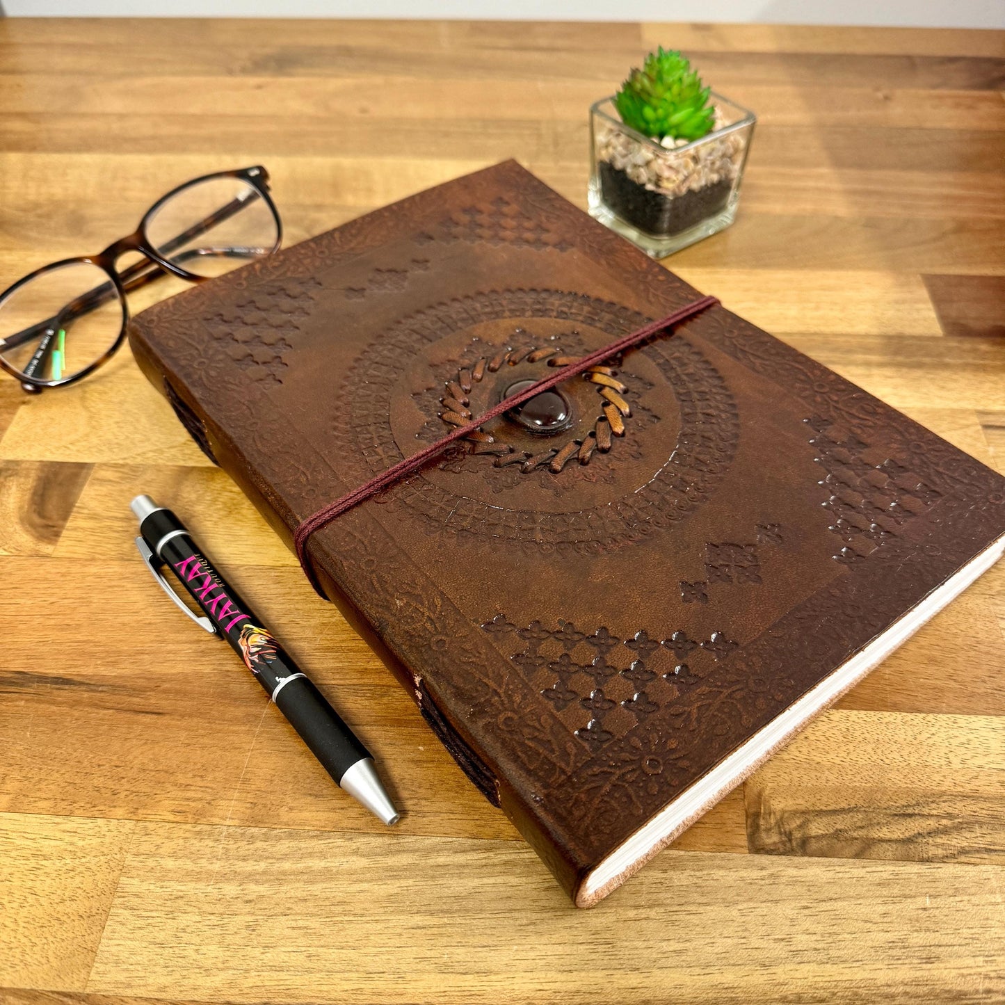 Leather Journal Notebook with HandCrafted Paper - JayKayBoutiqueOnline