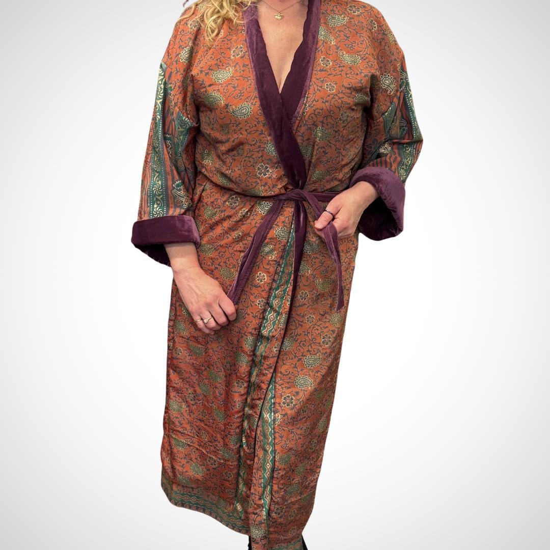 Purple Velvet Robe in Various Styles - JayKayBoutiqueOnline