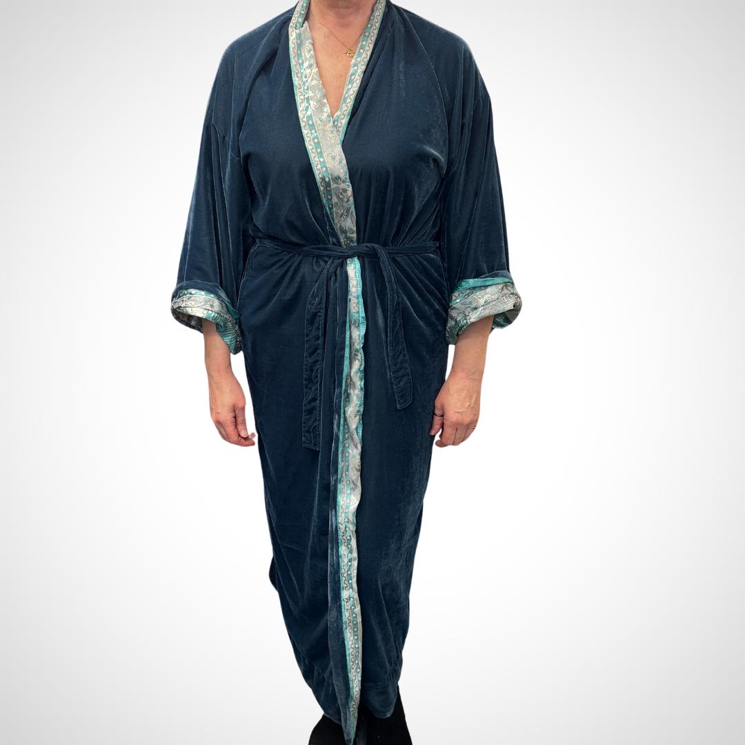 Blue Velvet Robe in Various Styles - JayKayBoutiqueOnline