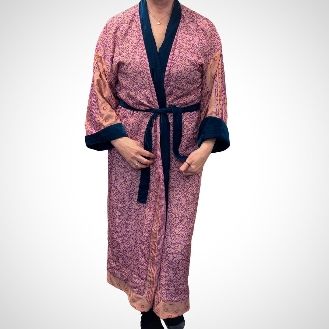 Blue Velvet Robe in Various Styles - JayKayBoutiqueOnline