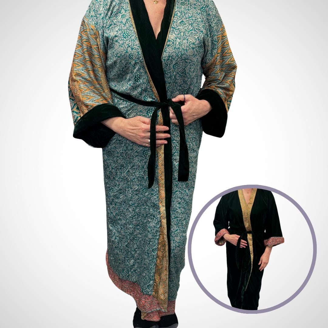 Blue Velvet Robe in Various Styles - JayKayBoutiqueOnline
