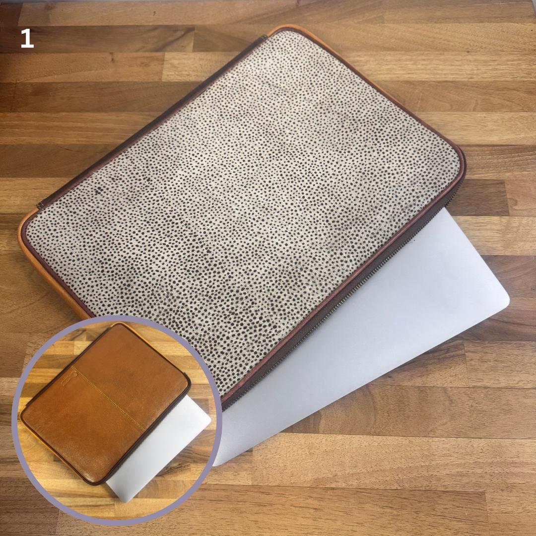 Laptop Sleeve Coloured Leather and Hide on - JayKayBoutiqueOnline
