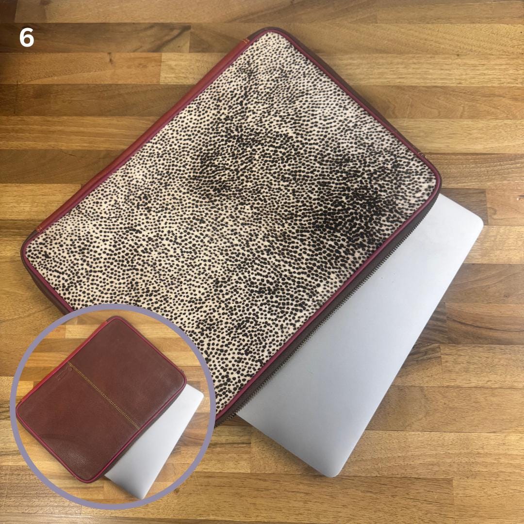 Laptop Sleeve Coloured Leather and Hide on - JayKayBoutiqueOnline