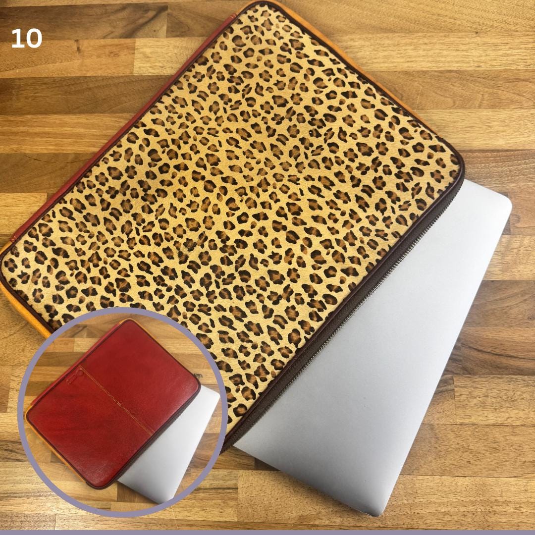 Laptop Sleeve Coloured Leather and Hide on - JayKayBoutiqueOnline