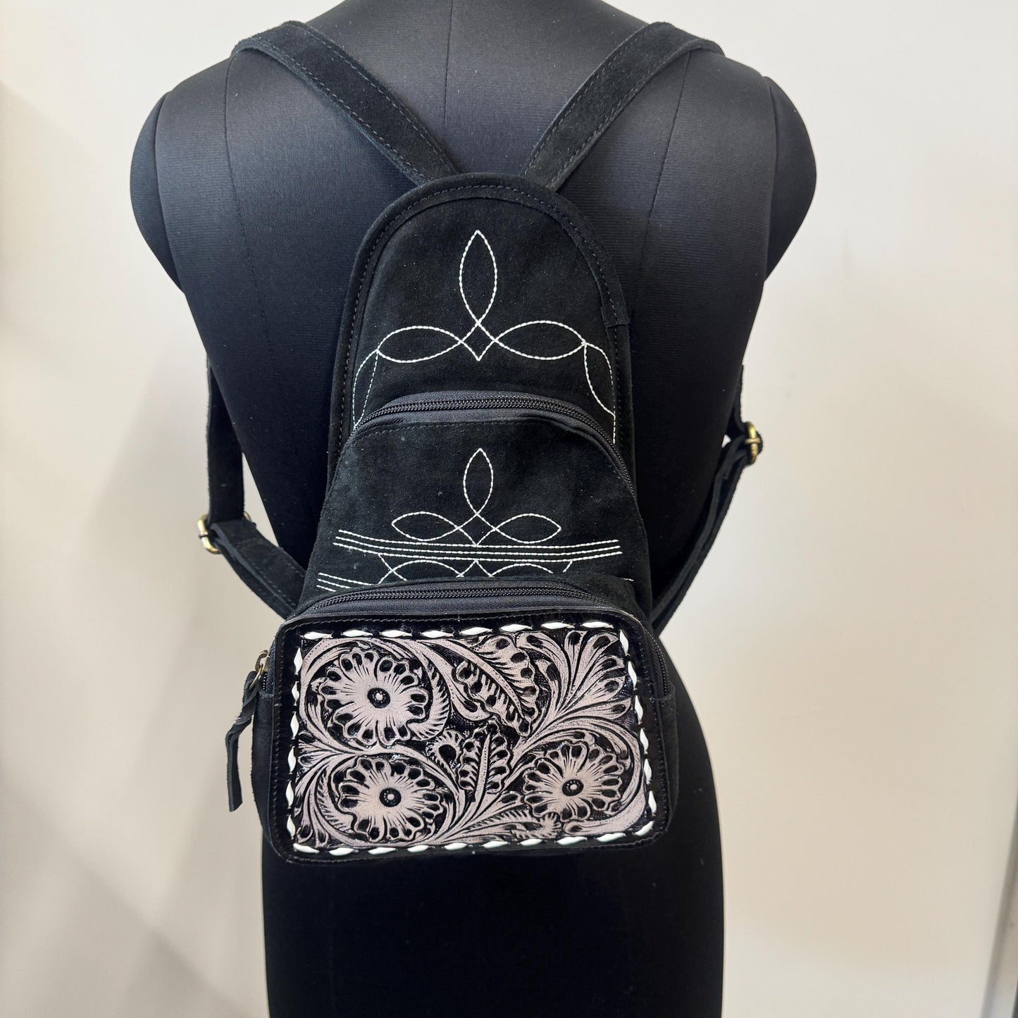 Small Backpack Boot Stitch Suede - JayKayBoutiqueOnline