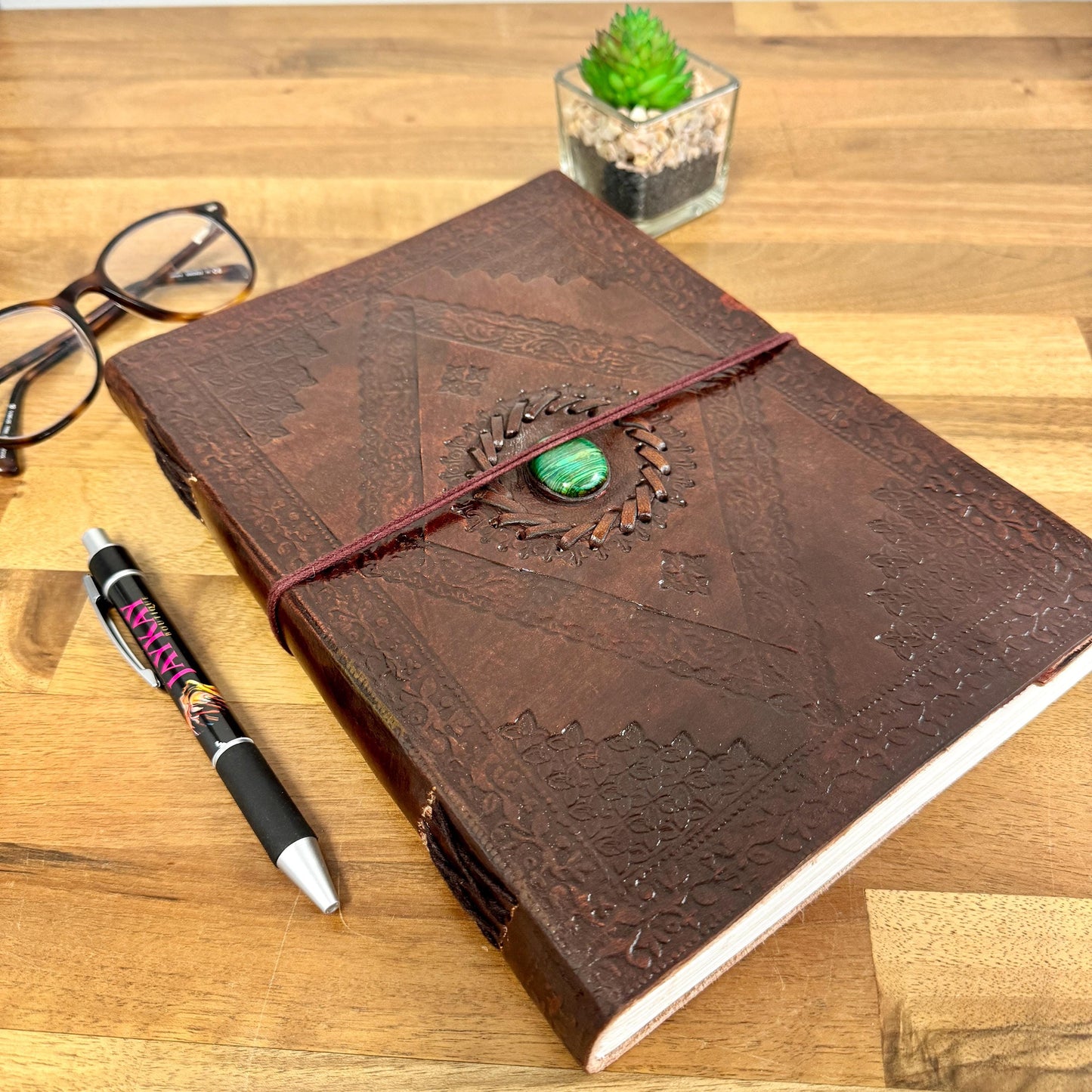 Leather Journal Notebook with HandCrafted Paper - JayKayBoutiqueOnline