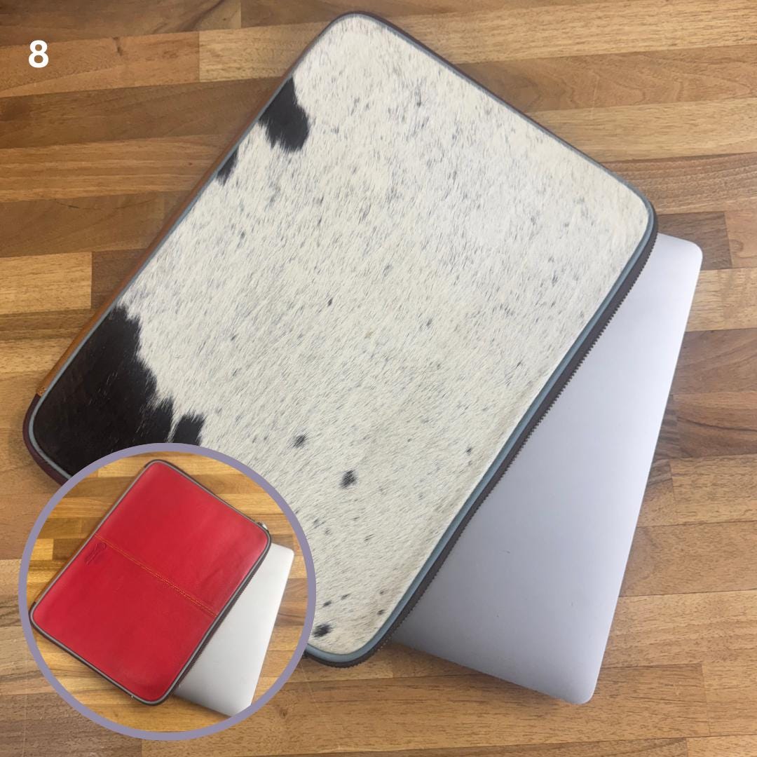 Laptop Sleeve Coloured Leather and Hide on - JayKayBoutiqueOnline