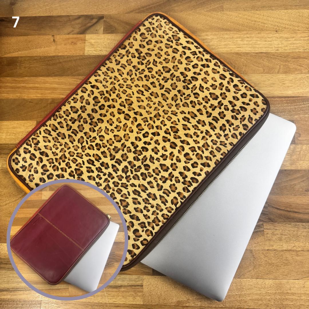 Laptop Sleeve Coloured Leather and Hide on - JayKayBoutiqueOnline