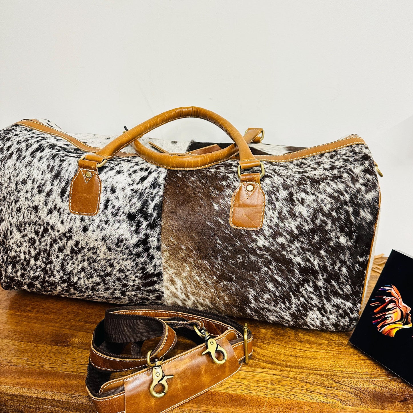 Western Style Leather Duffle Bag Hair on - JayKayBoutiqueOnline