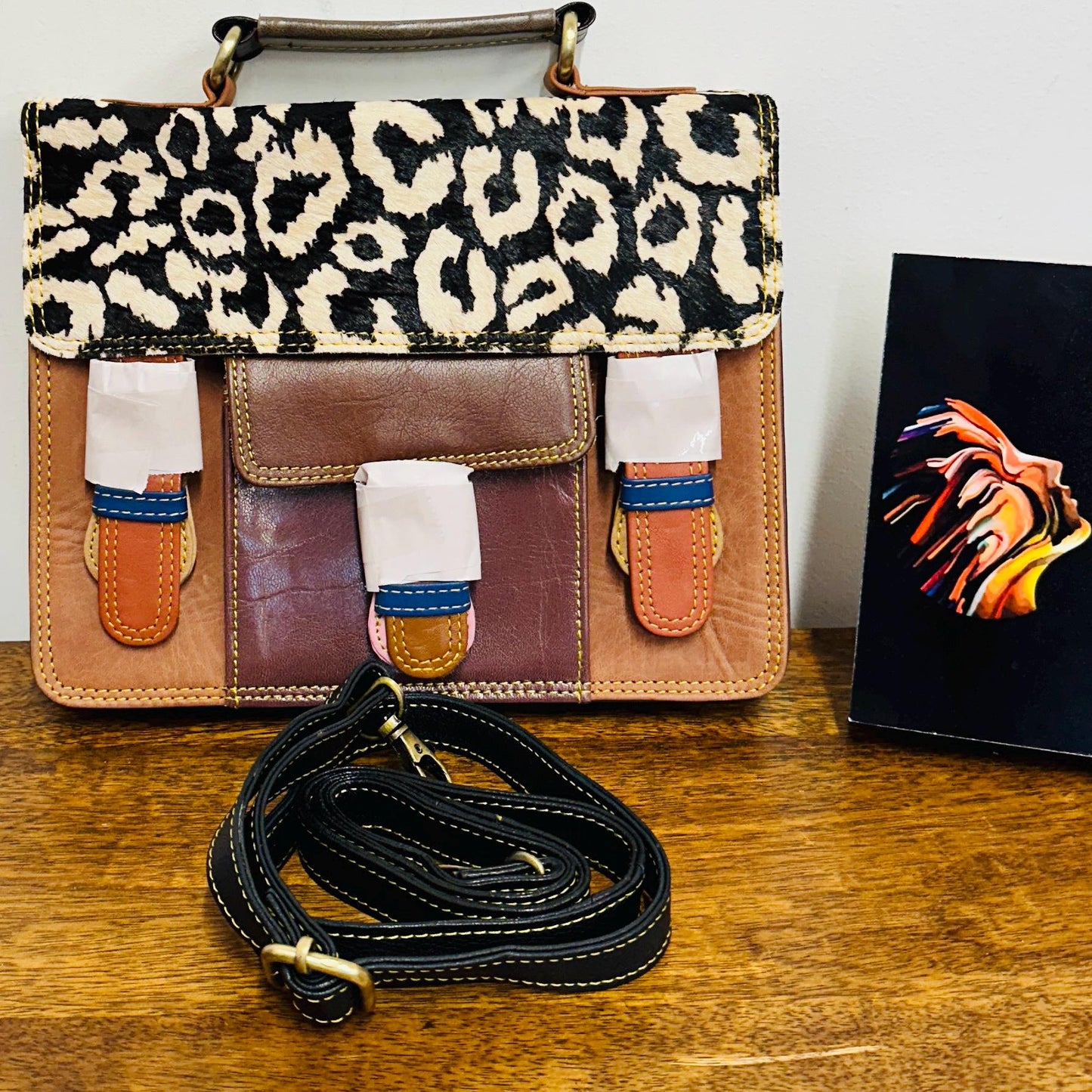 Coloured Leather Cross Body Satchel Bag - JayKayBoutiqueOnline