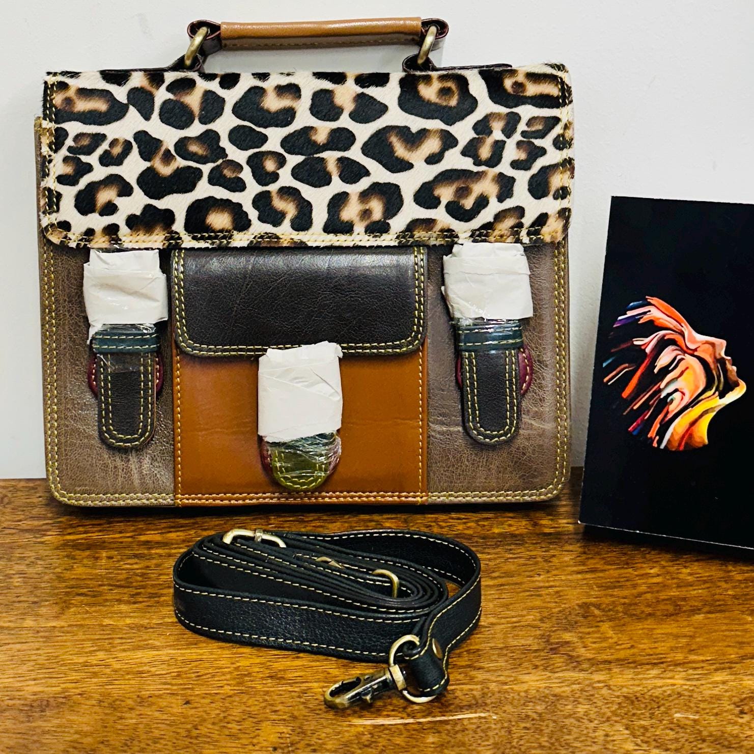 Recycled Leather Crossbody Satchel Bag - JayKayBoutiqueOnline