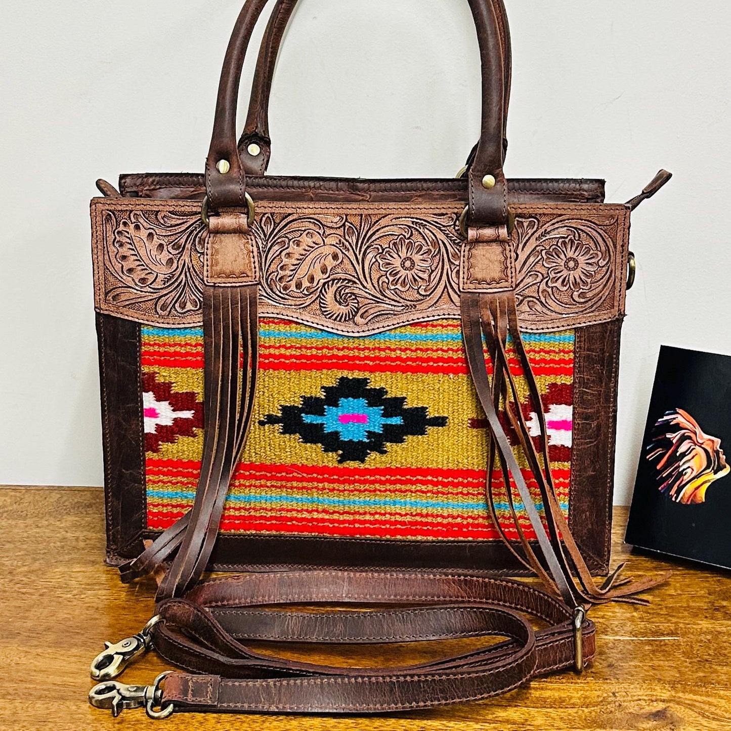 Western Leather Medium Size Hand bag with Tassels - JayKayBoutiqueOnline