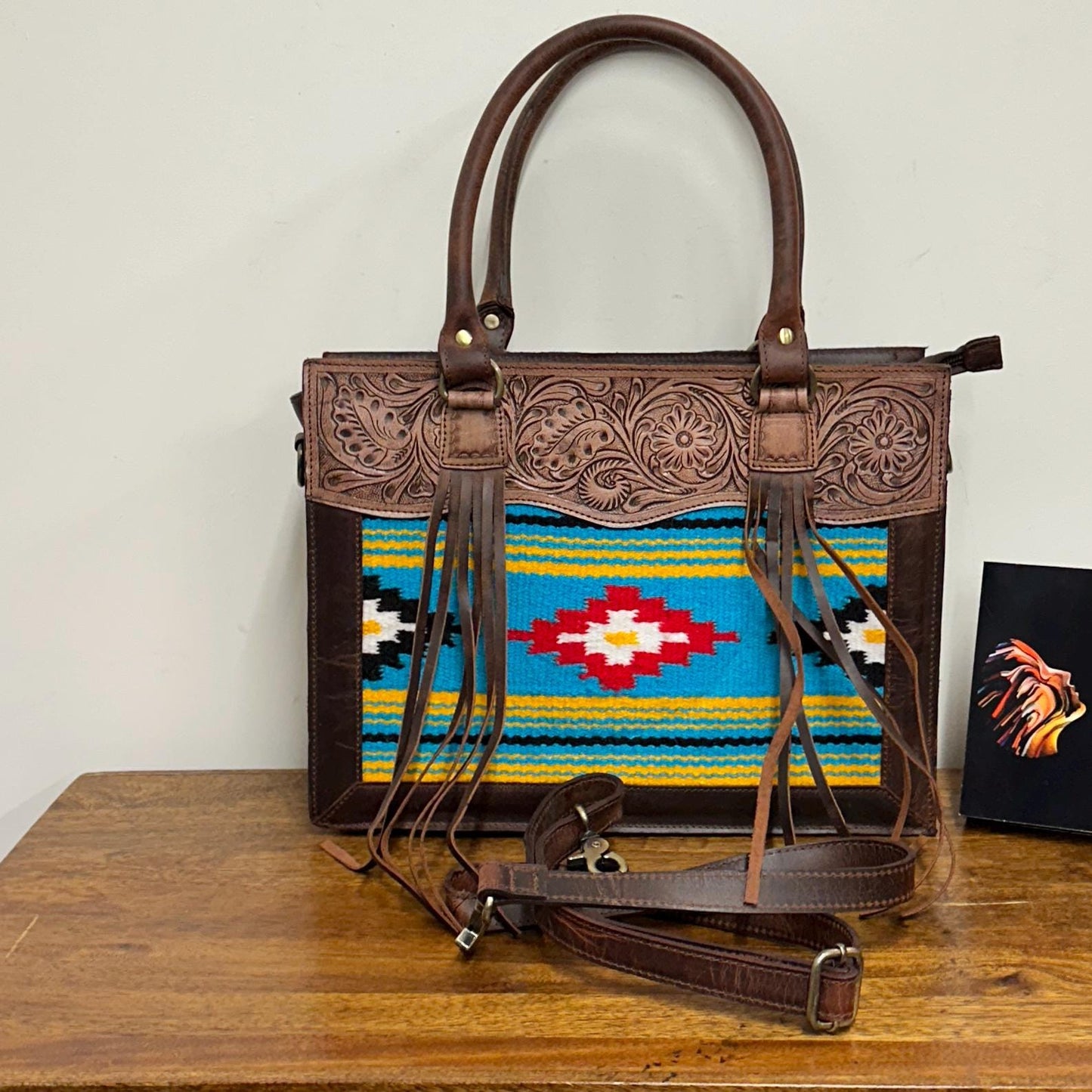 Western Leather Medium Size Hand bag with Tassels - JayKayBoutiqueOnline