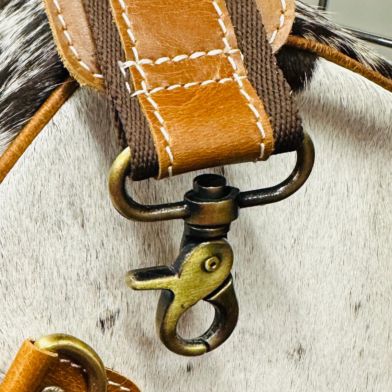 Western Style Leather Duffle Bag Hair on - JayKayBoutiqueOnline