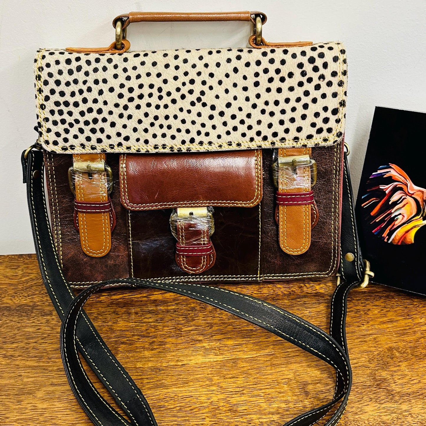 Coloured Leather Cross Body Satchel Bag - JayKayBoutiqueOnline
