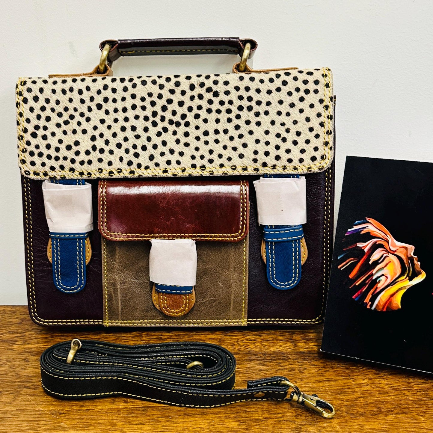Coloured Leather Cross Body Satchel Bag - JayKayBoutiqueOnline