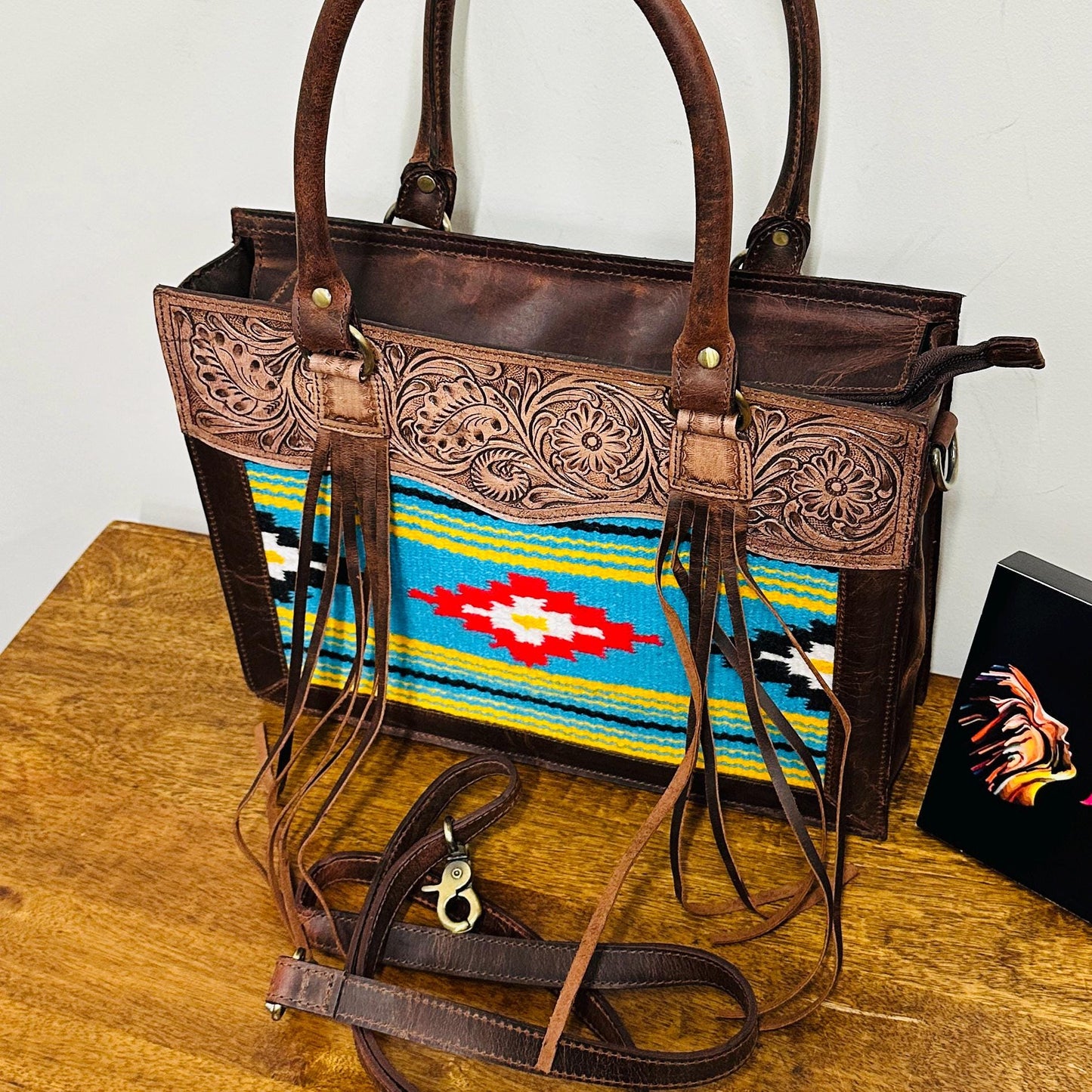 Western Leather Medium Size Hand bag with Tassels - JayKayBoutiqueOnline