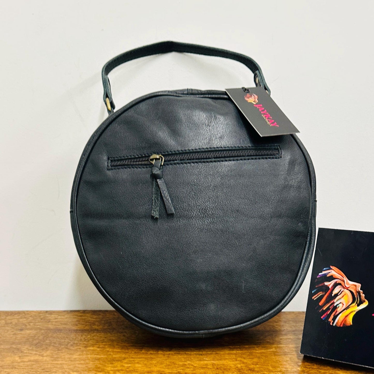 Hand Tooled Leather Sunflower Round Bag - JayKayBoutiqueOnline