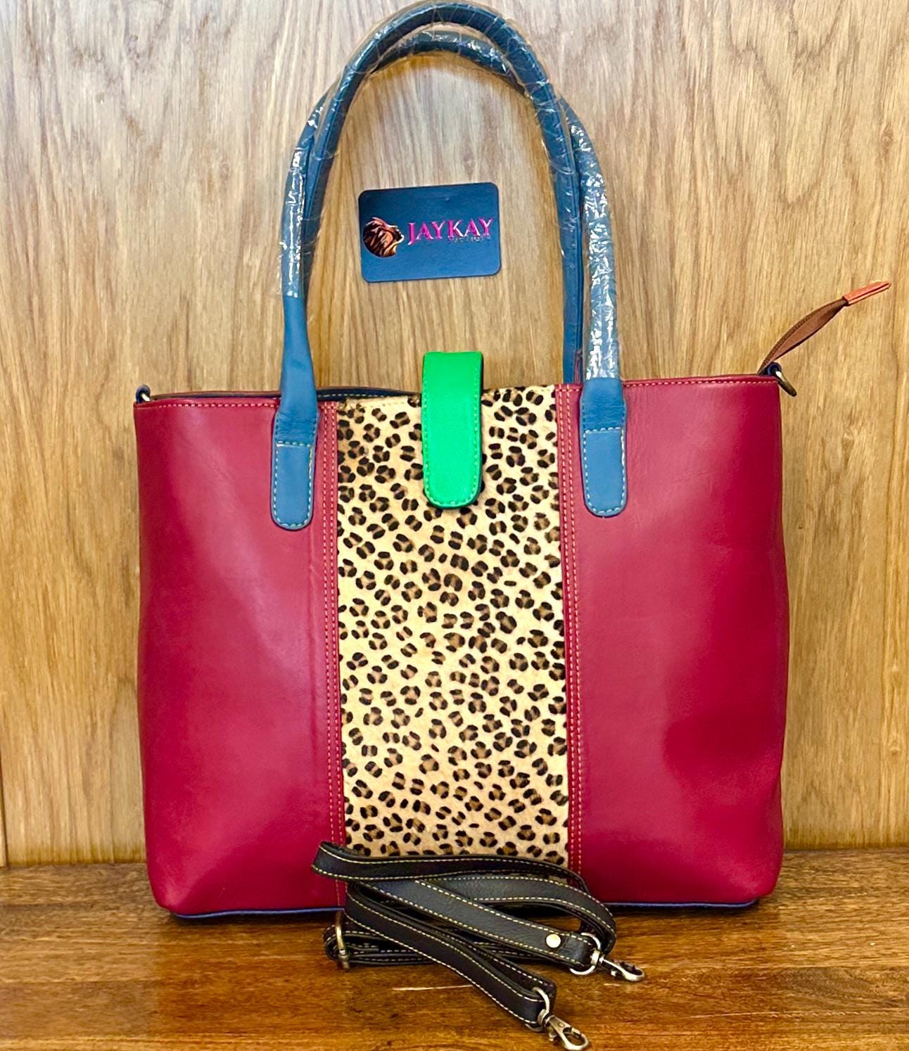 Coloured Leather Laptop Tote Office Bag with Shoulder Strap - JayKayBoutiqueOnline