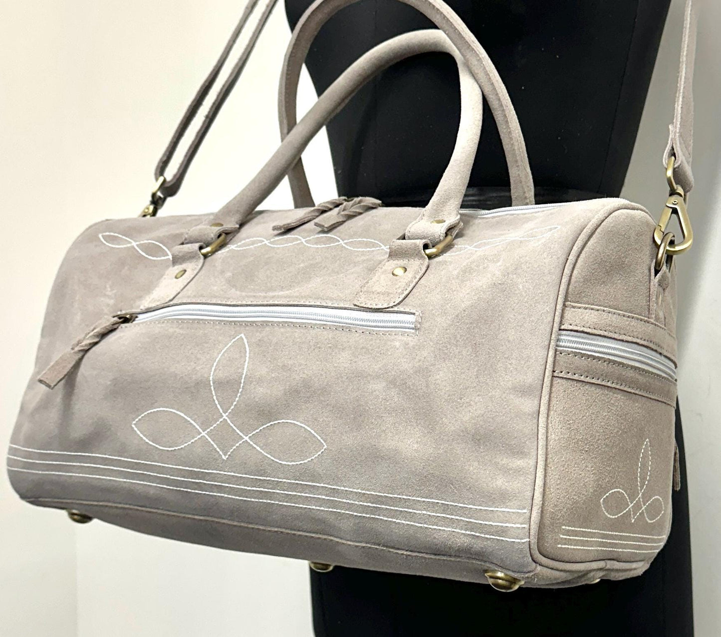 Western Boot Stitch Suede Duffle Bag all colours - JayKayBoutiqueOnline