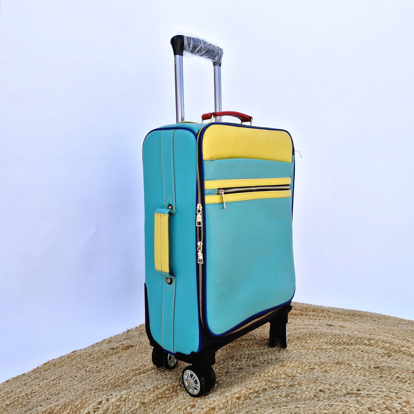 Suitcase Recycled Coloured Leather - JayKayBoutiqueOnline