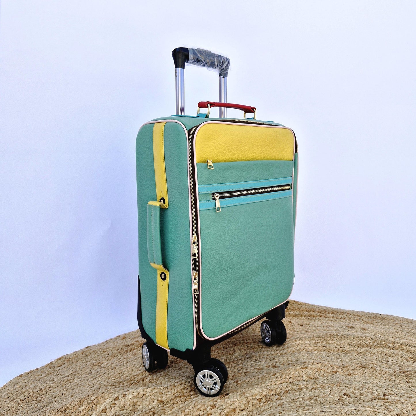 Suitcase Recycled Coloured Leather - JayKayBoutiqueOnline