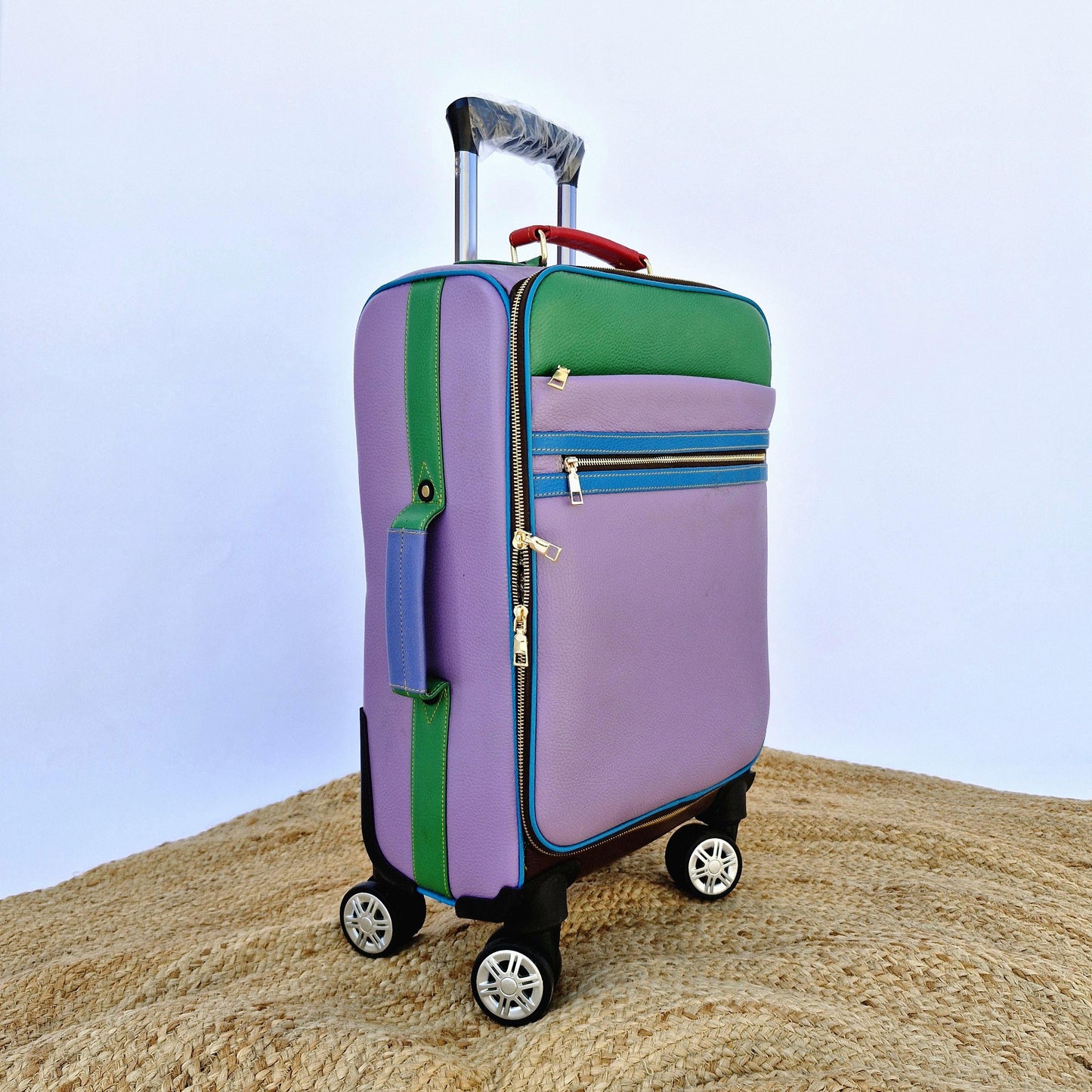 Suitcase Recycled Coloured Leather - JayKayBoutiqueOnline
