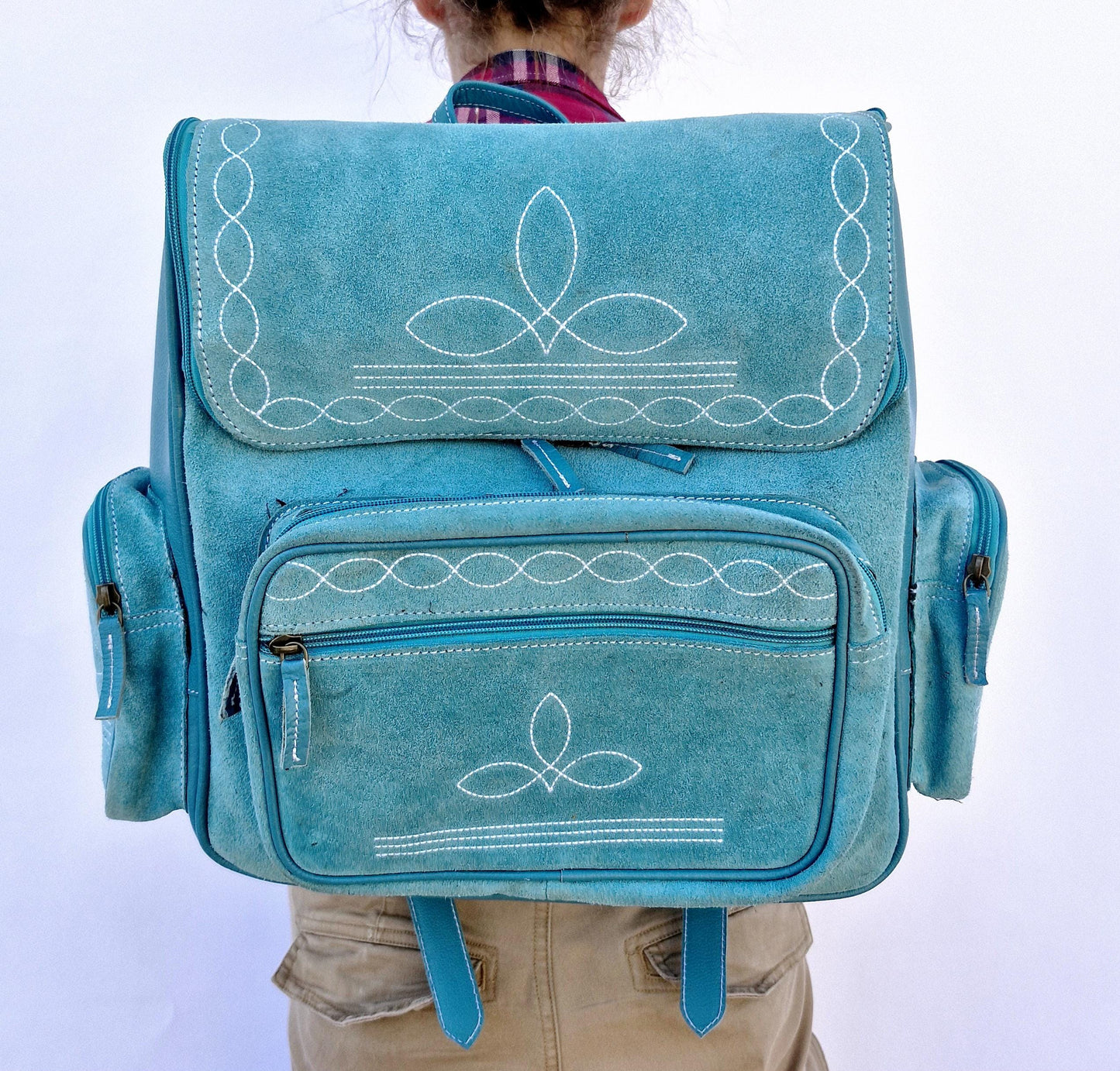 Large Backpack Boot Stitch Suede - JayKayBoutiqueOnline
