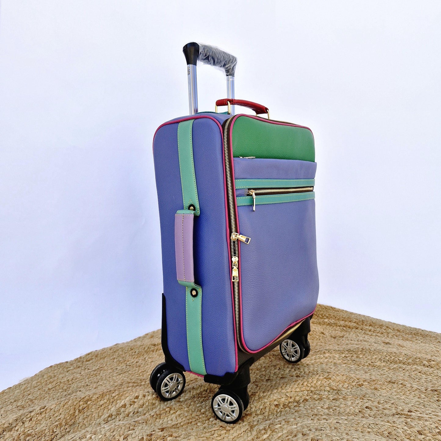 Suitcase Recycled Coloured Leather - JayKayBoutiqueOnline