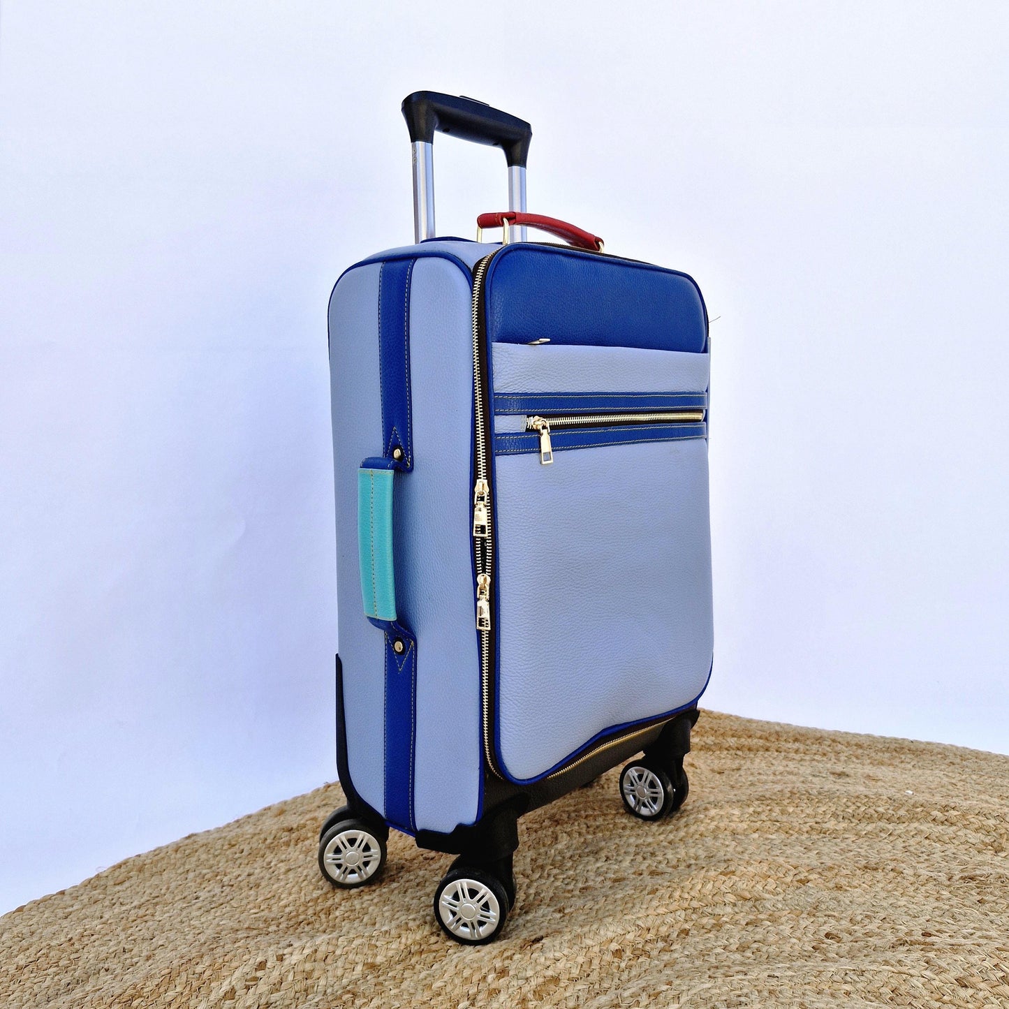 Suitcase Recycled Coloured Leather - JayKayBoutiqueOnline
