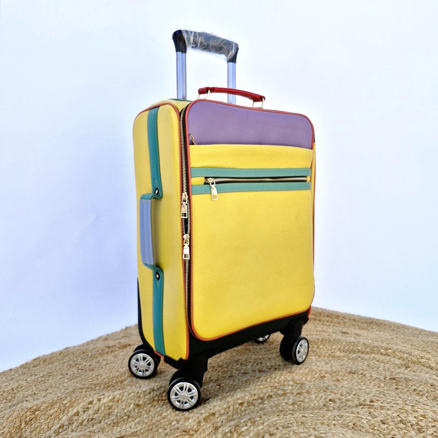 Suitcase Recycled Coloured Leather - JayKayBoutiqueOnline