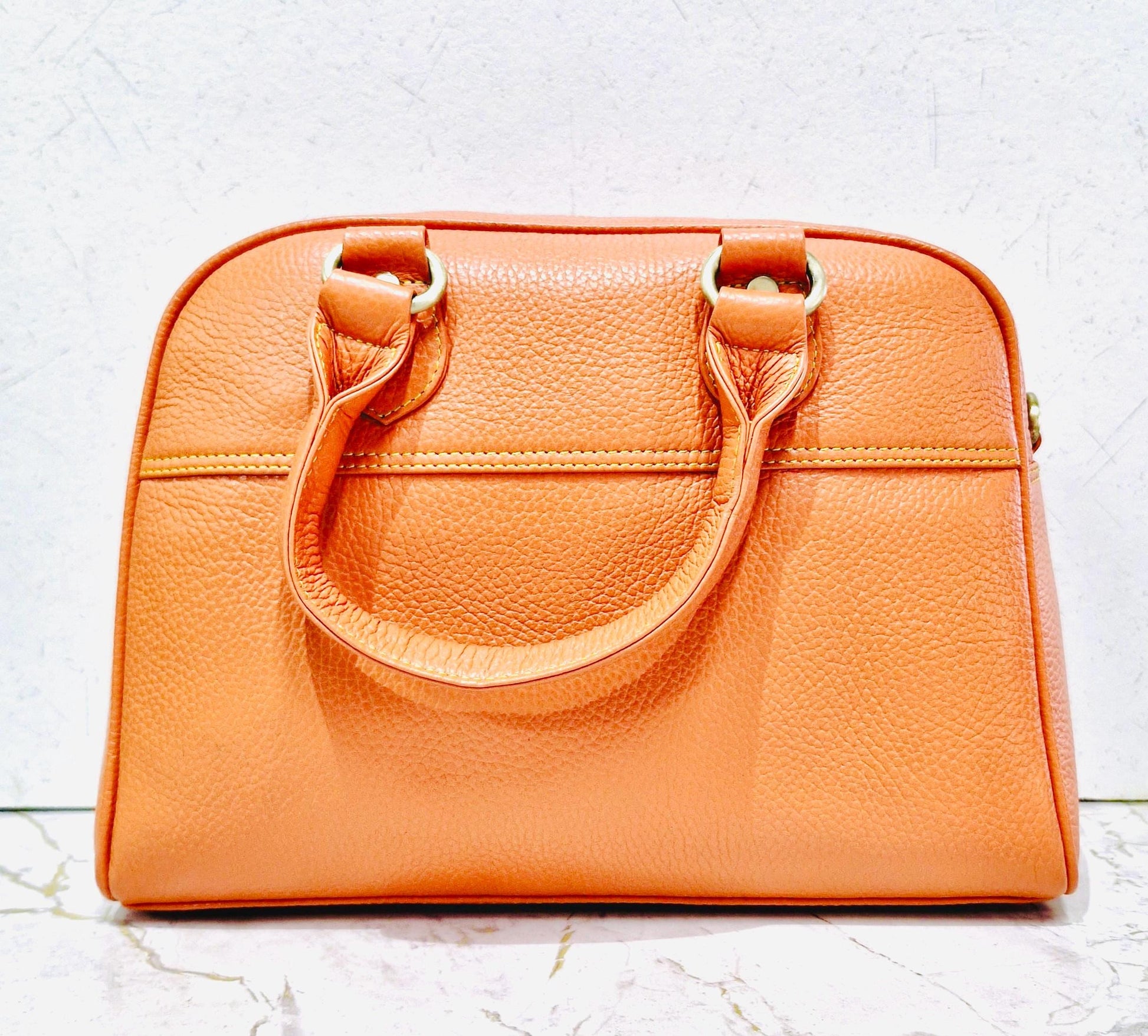 Coloured Leather Top Handle Leather Handbag - JayKayBoutiqueOnline