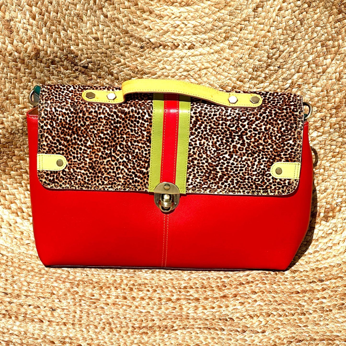 Coloured Leather Laptop Briefcase Satchel Bag with Shoulder Strap - JayKayBoutiqueOnline