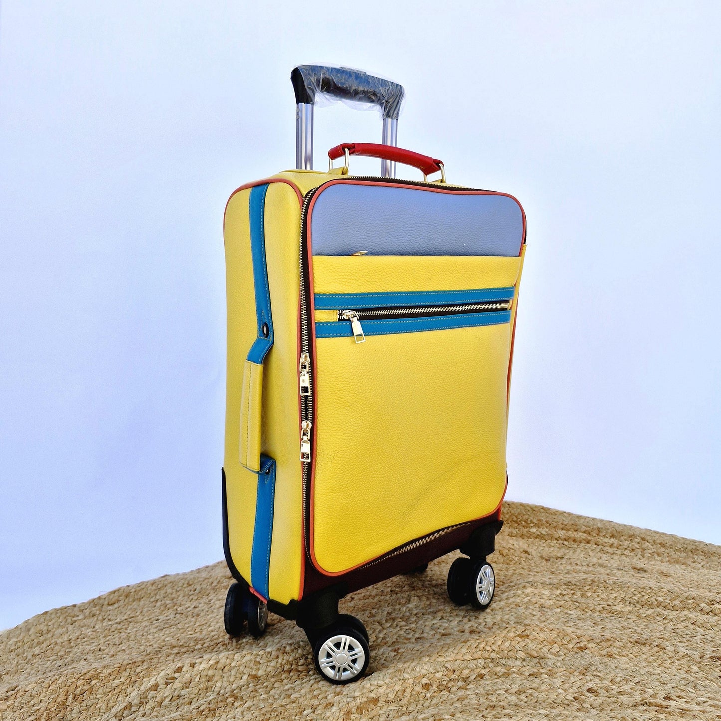 Suitcase Recycled Coloured Leather - JayKayBoutiqueOnline