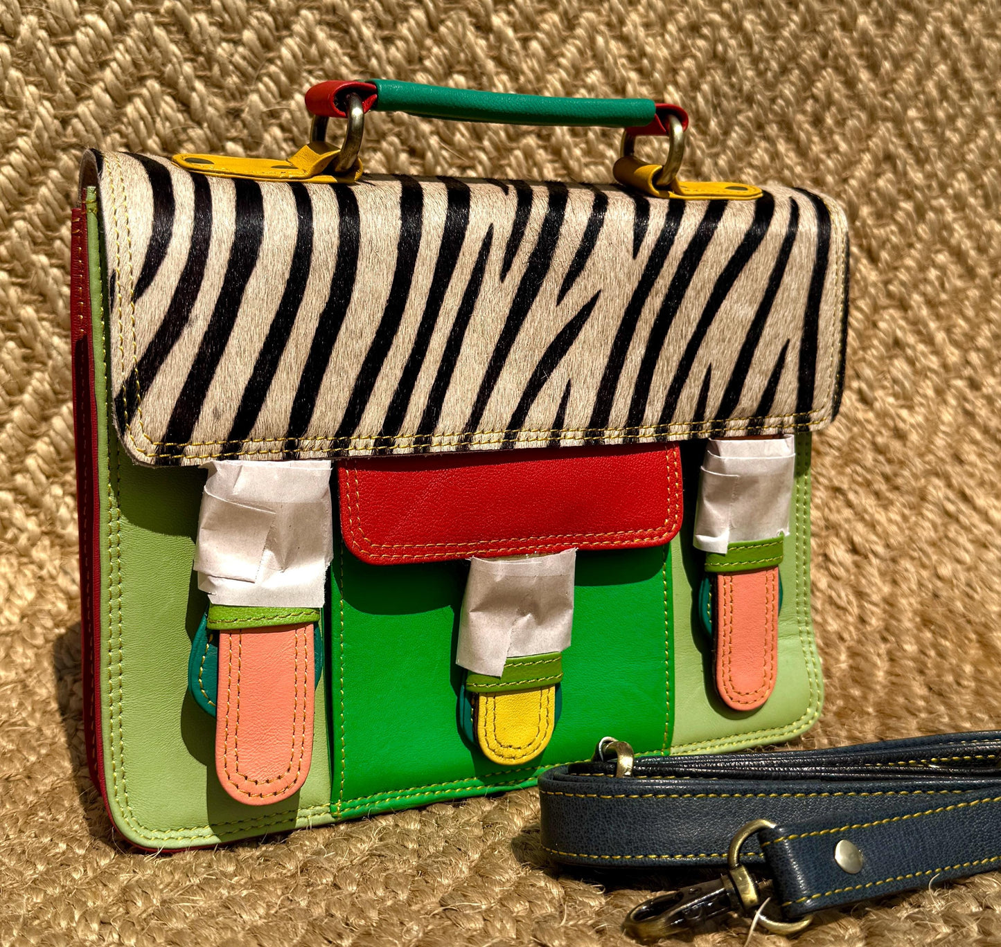 Coloured Leather Cross Body Satchel Bag - JayKayBoutiqueOnline