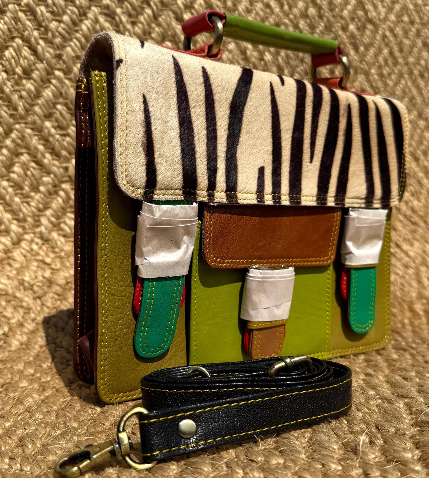 Coloured Leather Cross Body Satchel Bag - JayKayBoutiqueOnline