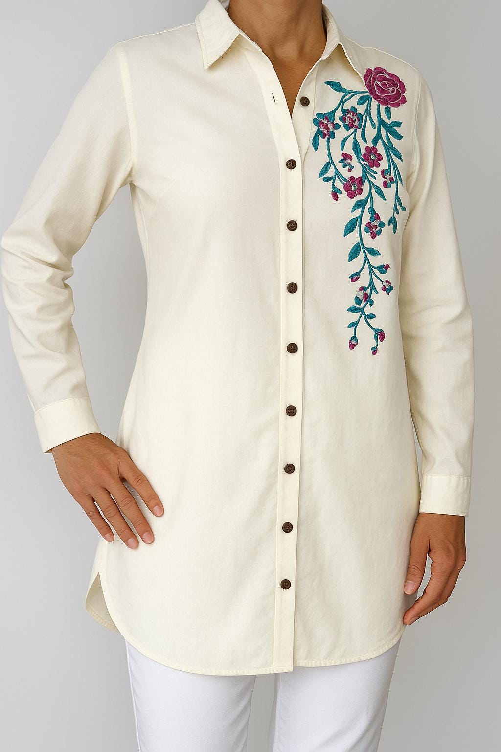 Ladies Western Shirt Embroidered - JayKayBoutiqueOnline