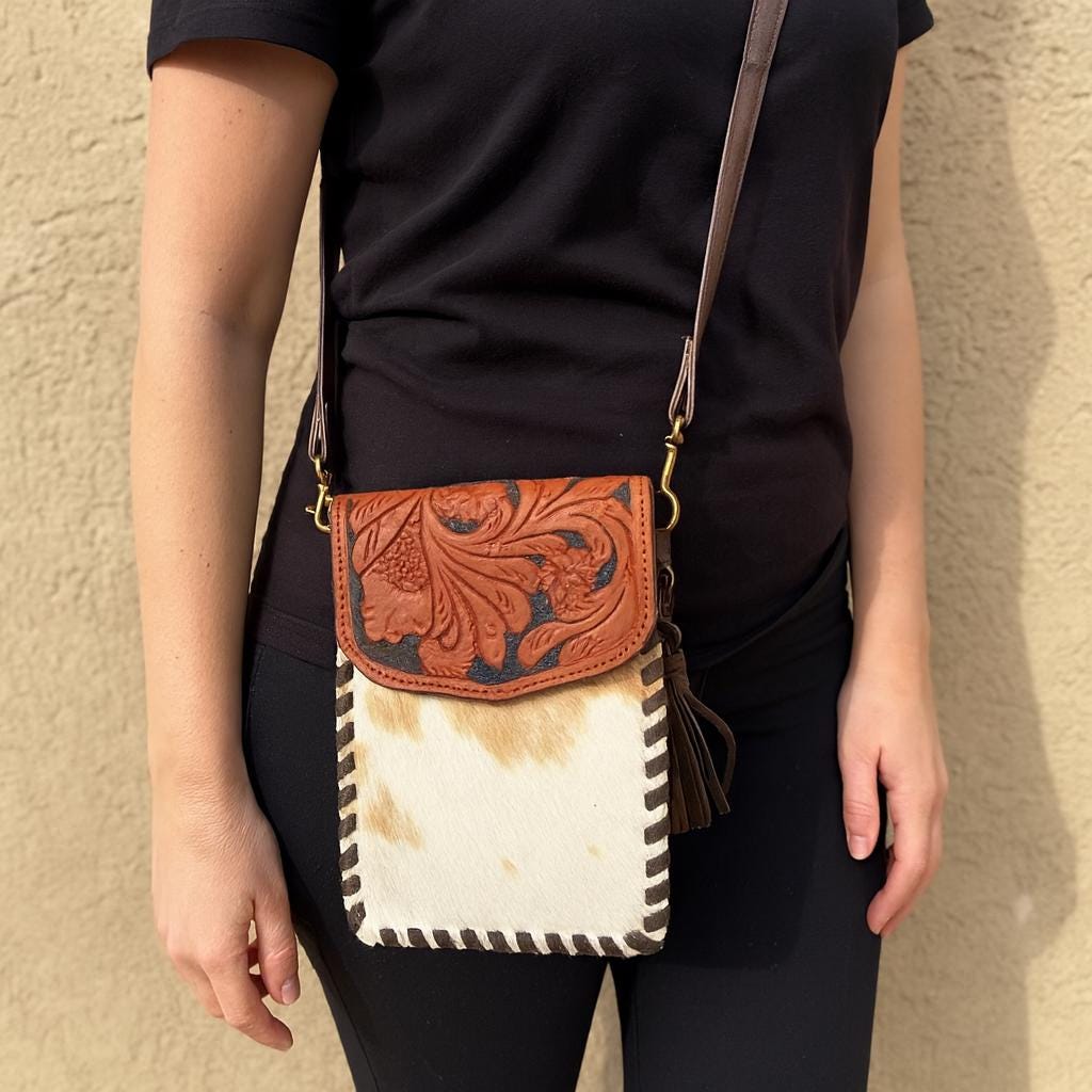 Leather and Hide Festival Hippie Boho Western Bag - JayKayBoutiqueOnline
