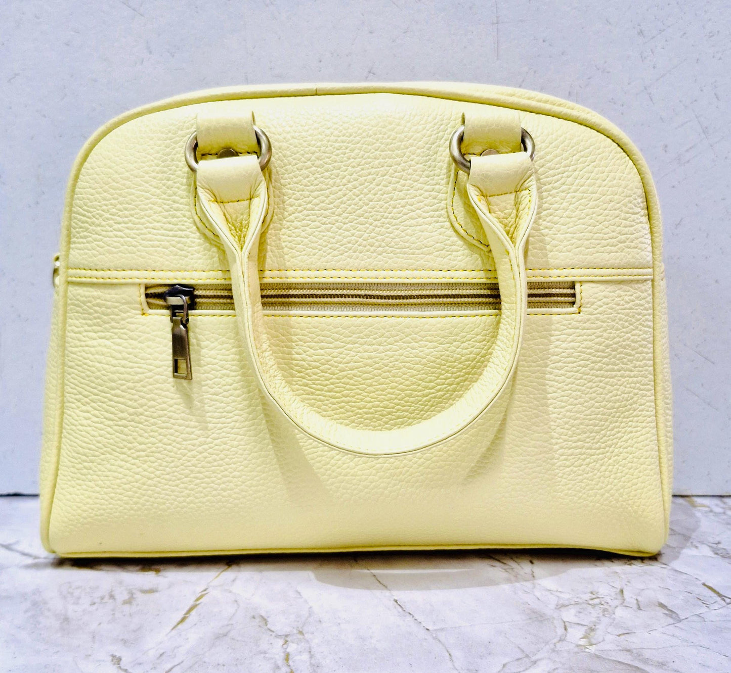 Coloured Leather Top Handle Small Handbag with shoulder strap - JayKayBoutiqueOnline