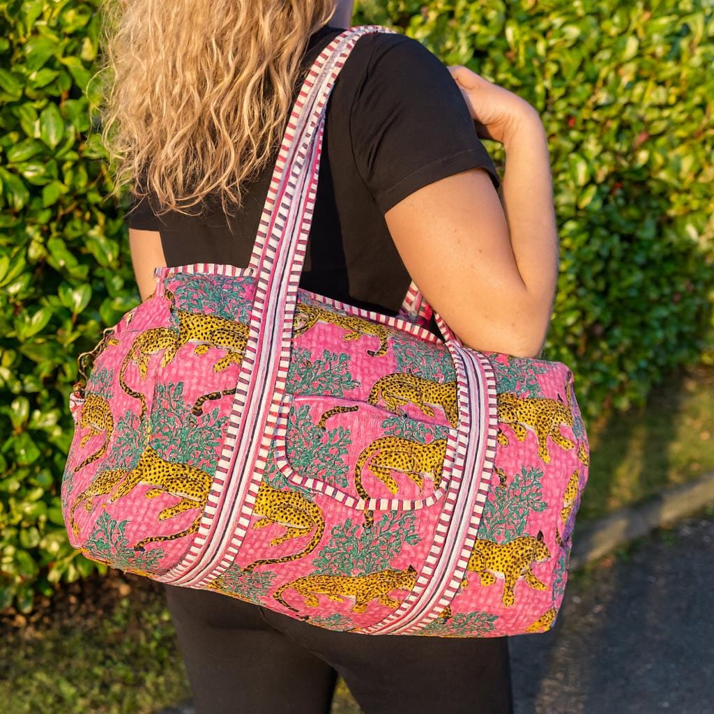 Cotton Quilted Duffle Bag - JayKayBoutiqueOnline