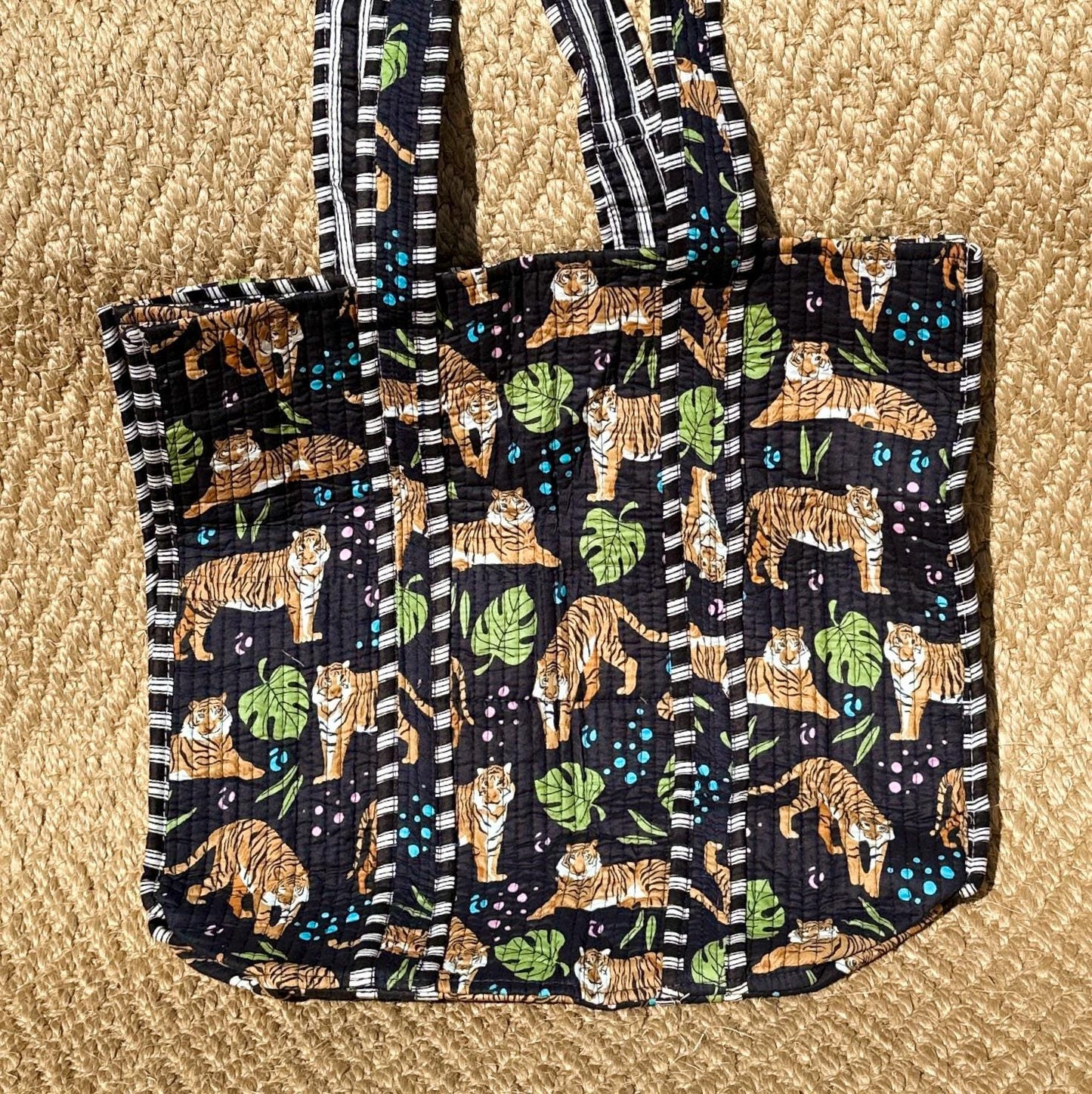 Cotton Quilted Bag with Animal Print - JayKayBoutiqueOnline